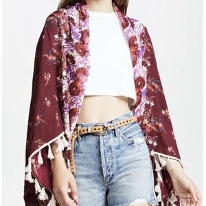 Intimately Free People Floral Tassel Kimono Boho Patchwork